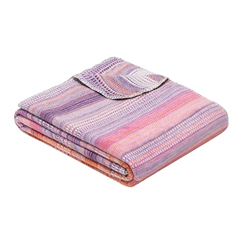 Ibena Harlyn Kuscheldecke 150x200 cm - gemusterte Decke lila orange, Pflegeleichte und kuschelweiche Baumwollmischung im Sale