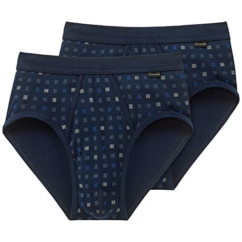 Schiesser Herren 2 Pack Sportslip Mit Eingriff - Essentials Slip, Navy_225167, 3XL EU im Sale