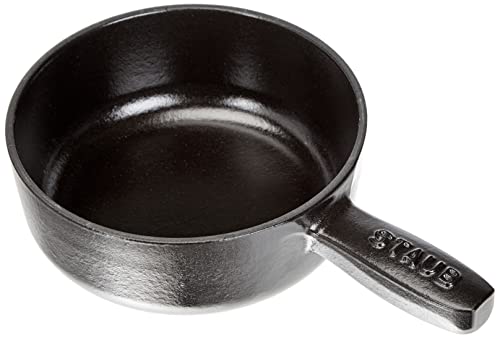 Staub Mini Fondue Topf (12 cm, 0,35 L mit mattschwarzer Emaillierung im Inneren des Topfes) schwarz im Sale