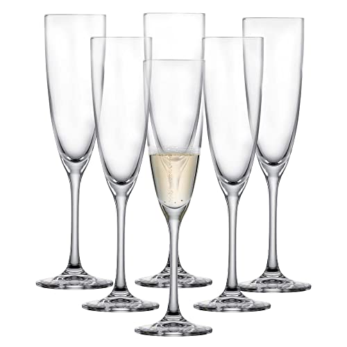 SCHOTT ZWIESEL Sektglas Classico (6er-Set), klassische Champagner Gläser mit Moussierpunkt, spülmaschinenfeste Tritan-Kristallgläser, Made in Germany (Art.-Nr. 123657) im Sale