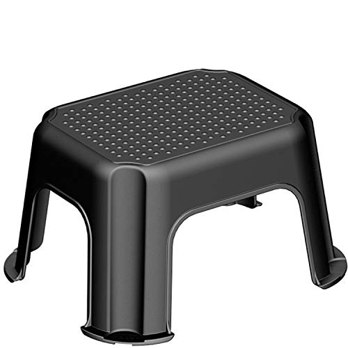 Rotho Basic Tritthocker bis 150 kg belastbar, Kunststoff (PP) BPA-frei, schwarz/silber, (43.1 x 35.8 x 23.8 cm) im Sale