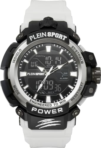 Philipp Plein Herren Uhr Analog Digital Quarz Combat PSNBA0223 Silikonarmband mit Dornschließe im Sale