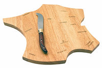Thumbnail for Laguiole cutting board in the shape of France with cheese knife stainless steel