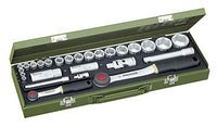 Thumbnail for PROXXON socket wrench set, for all important car screws with 1/4 and 1/2 reversible ratchet, 27-piece tool set with steel case, 23020