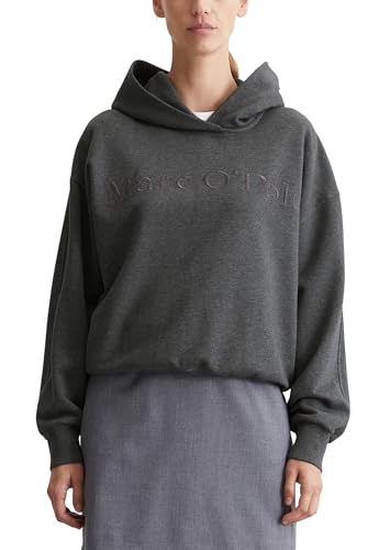 Marc OߴPolo Damen Hoodie aus Bio-Baumwolle Relaxed Fit, Grau (Deep Grey Melange), im Sale