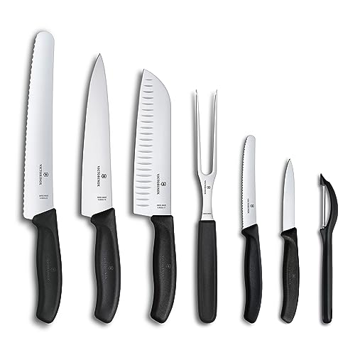 Victorinox, Swiss Classic, professional kitchen knife set, 7-piece, black on sale