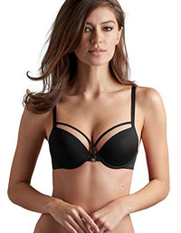 Thumbnail for Marlies Dekkers 16451 Women's Space Odyssey Black Solid Colour Padded Underwired Longline Push Up Bra 75D im Sale