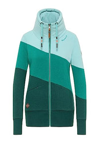 Thumbnail for Ragwear RUMIKA Zip Damen Sweatjacke Shweatshirt mit Kapuze und Reißverschluss Übergangsjacke Sweater Hoody mit dreifarbigen Blockstreifen im Sale