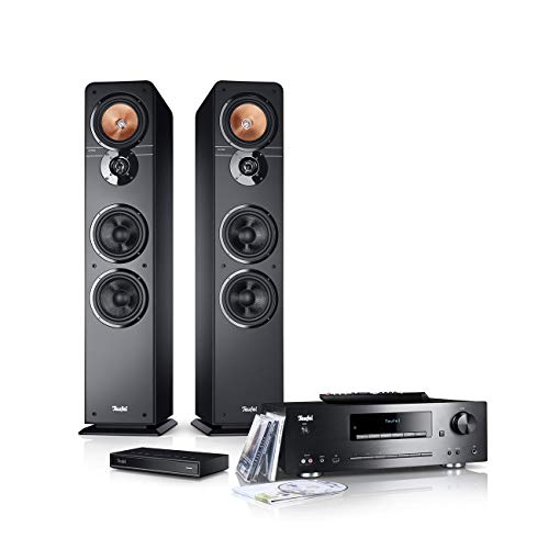 Teufel Ultima Combo Streaming - HiFi Stereo System, Powerful, Bluetooth aptX, NFC, CD Receiver, DAB+ Digital Radio, USB, Wi-Fi, Internet Radio, Multiroom, LAN, Bass Reflex, Music Streaming - Black on Sale