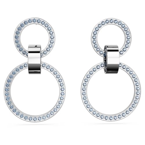 Swarovski Hollow Drop-Ohrhänger, Rhodinierte Ohrringe mit Funkelndem Kristallpavé im Sale