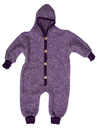 Thumbnail for Cosilana Baby Kinder Fleece Overall mit Bündchen am Armen und Füßen, 60% Wolle (kbT), 40% Baumwolle (KBA) (98-104, Marine-Melange) im Sale