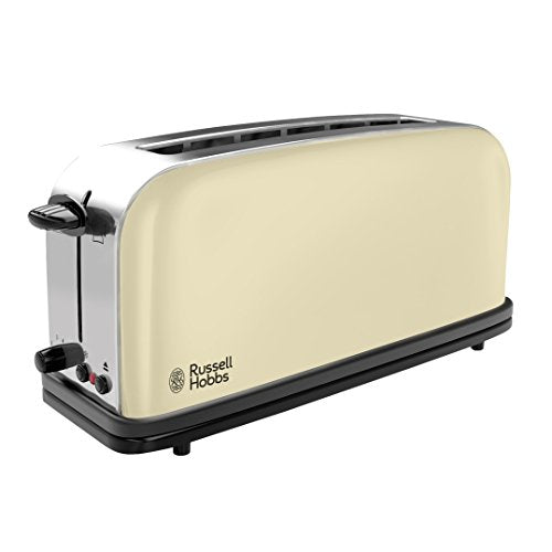 Russell Hobbs Toaster [Langschlitz für 2 Scheiben / 1 breite Brotscheibe] Colours+ Edelstahl Creme (extra breite Toastschlitze, inkl. Brötchenaufsatz, 6 Bräunungsstufen + Auftaufunktion,1000W)21395-56 im Sale