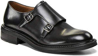 Thumbnail for Lipstick, double buckle shoe in black leather with rubber bottom, Black - Black - on sale