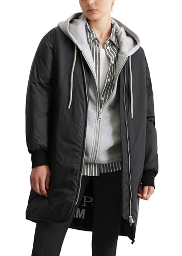 Marc OߴPolo Denim Damen Übergangsjacke mit Strickkragen Long-Blouson, Schwarz (Black), im Sale