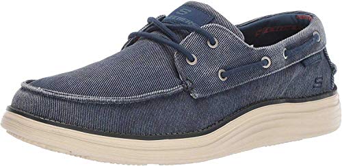 Skechers Men's Status 2.0 Lorano Moccasin, Navy Canvas, 48.5 EU on sale