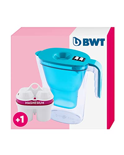 BWT Wasserfilter Vida Petrol 2,6L | Filter mit 1 Magnesium Filterkartusche | Wasserfilter Trinkwasser | Für Speisen & Getränke | Filtert Kalk, Chlor, Blei & Kupfer