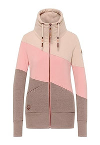 Thumbnail for Ragwear RUMIKA Zip women's sweat jacket sweatshirt with hood and zip transition jacket sweater hoody with three-color block stripes on sale