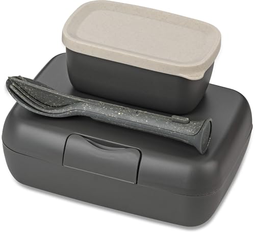 CANDY READY lunch box set + cutlery set nature ash gray on sale