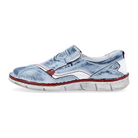 Thumbnail for Krisbut Damen Slipper Schuhe Slipper Glattleder Freizeit Elegant Slip-Ons Uni Slipper blau ausgefallen im Sale