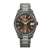 Thumbnail for s.Oliver Armbanduhr Herren Quarzuhr Analog, mit Edelstahl Armband, Grau, 5 bar Wasserdicht, Kommt in Uhren Geschenk Box, im Sale