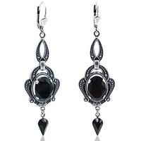 Thumbnail for Art Nouveau Earrings Red Silver Crystals Scarlet Red Chandelier Earrings NOBEL JEWELRY on Sale