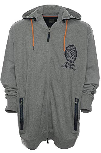 Kitaro Kapuzenjacke Hoody Jacket Sweatjacke Jacke Sweatshirt Herren Plusgröße, Farbe:grau, Herrengrößen:5 im Sale