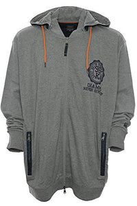 Thumbnail for Kitaro Kapuzenjacke Hoody Jacket Sweatjacke Jacke Sweatshirt Herren Plusgröße, Farbe:grau, Herrengrößen:5 im Sale