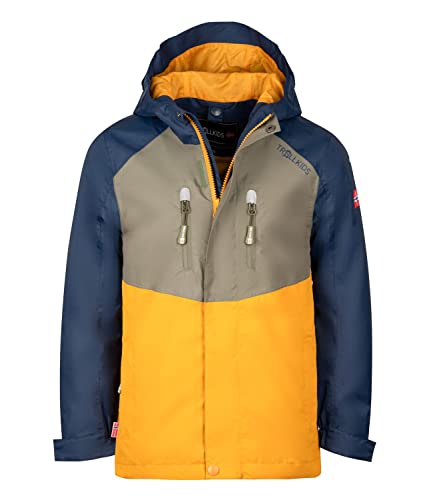 Trollkids Children's Bryggen Waterproof Windproof 3-in-1 Jacket, Fresh Green/Mystic Blue/Dark Navy, on Sale