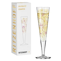 Thumbnail for RITZENHOFF 1071031 Champagnerglas 200 ml - Serie Goldnacht Nr. 31 - Orchideen-Motiv mit Echt-Gold - Made in Germany im Sale