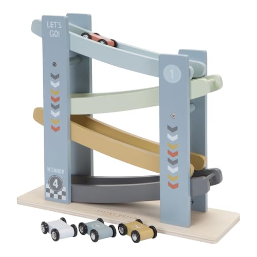 Little Dutch 7037 FSC Holz Kugelbahn Auto-Rennbahn - blau im Sale