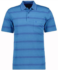 Thumbnail for RAGMAN Herren Streifen-Polo Jacquard , Aqua-702 im Sale
