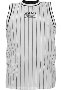 Thumbnail for Karl Kani Herren KM232-001-3 KK Retro Pinstripes Basketball Tank White/Black, im Sale