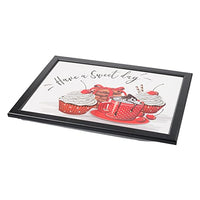 Thumbnail for Invero Deluxe Cuppa Time bedrucktes, gepolstertes Knietablett mit Holzrahmen und Sitzsack-Kissenboden, ideal für Frühstück im Bett oder Abendessen, x 34 cm im Sale