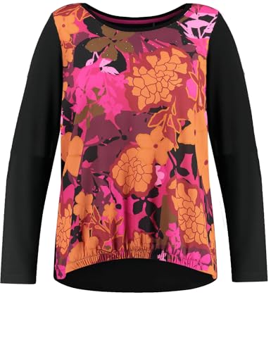 Samoon Damen Langarmshirt mit floraler Blusenfront Langarm floral Amazing Pink Gemustert 54 im Sale