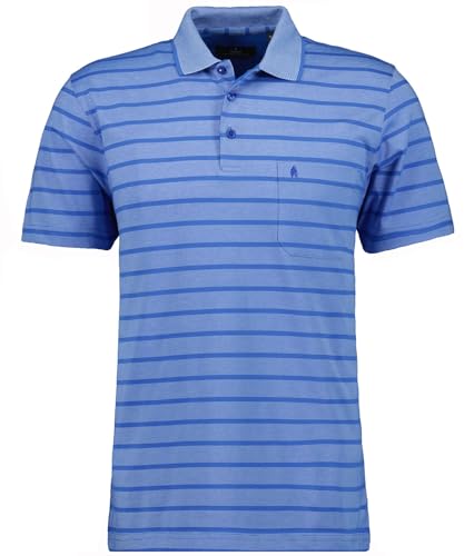 RAGMAN Men's Jersey Softknit Polo Striped, Blue-718 on Sale