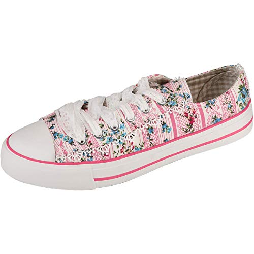 Krüger MADL Damen Trachtensneaker Daisy | Trachtenschuhe | Modell: 4706-33 | (35 EU, Rose)