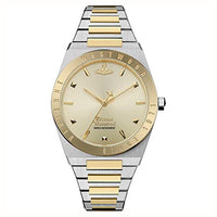 Thumbnail for Vivienne Westwood ladies quartz watch, 34.00mm case size with champagne analog dial and two-tone metal bracelet VV244CPSG on sale
