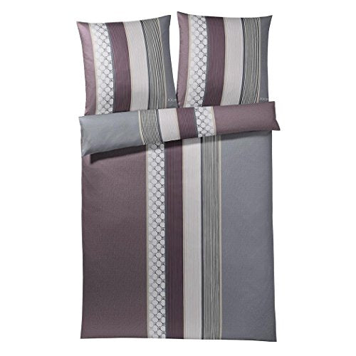 JOOP! 4069-1 Cornflower Stripes Mako satin bed linen 135x200 + 1x 80x80 deep wine on sale