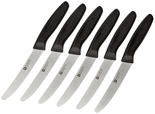 ZWILLING Twin Grip knife set, 6-piece, kitchen knife, blade length: 12 cm, stainless special steel/plastic handle, black on sale