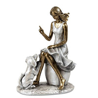 Thumbnail for formano Dekofigur Dame mit Hund 13x18cm Skulptur Frau Dog im Sale