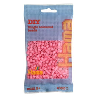 Thumbnail for Hama Beads 207-06 Iron-on Beads Bag with approx. 1,000 Midi Craft Beads with a diameter of 5 mm in pink, creative crafting fun for all ages on sale