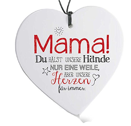 formano Herz Hänger Mama Spruch Muttertag Herzhänger Mutter Keramikherz Keramikherzhänger 749031 Dekohänger Keramik Weißheit im Sale
