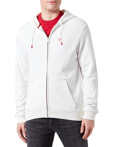Scotch &amp; Soda Men's Essential Logo Badge Zip-Through Hoodie Sweatshirt, Green Ivy 7432, EU on sale