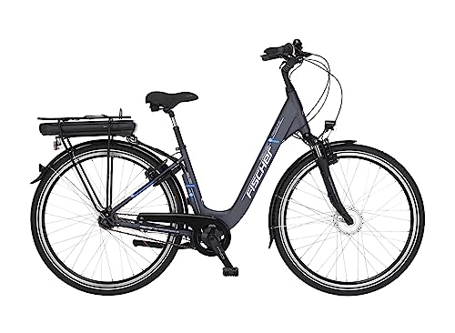 FISCHER E-Bike City, CITA ECU 1401 Elektrofahrrad für Damen und Herren, RH cm, Frontmotor 32 Nm, V Akku, anthrazit matt, 28 Zoll im Sale