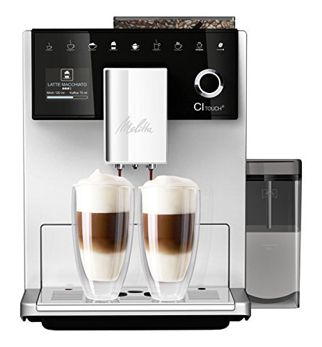 Melitta CI Touch F630-101 Kaffeevollautomat mit Milchbehälter | Flüsterleises Mahlwerk | One Touch Funktion | 10 Kaffeevariationen | TFT-Farbdisplay | Silber im Sale