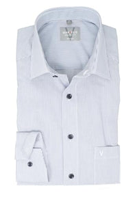 Thumbnail for Marvelis Herren Businesshemd Comfort Fit Kent Kragen Langarm Gestreift Marine, Kragenweite:44 im Sale