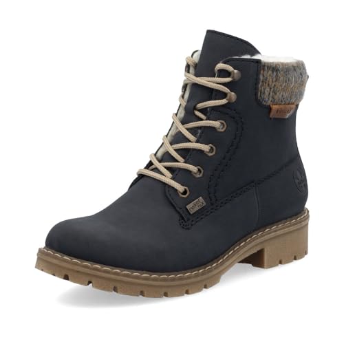 Rieker Damen Schnürstiefeletten Y9118, Frauen Stiefeletten, wasserabweisend, riekerTEX,schnürboots,Winterstiefeletten,warm,grün (54),38 im Sale