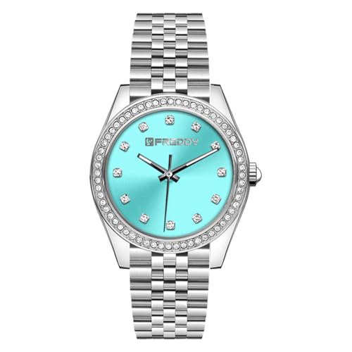 FREDDY Joy, Joy Damenarmbanduhr mit Stahlband, rundes Gehäuse 30 mm, Bicolor Silber im Sale