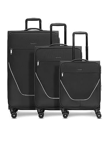 Stratic taska Koffer Set | Trolley Weichgepäck - Handgepäck Koffer mit 4 Rollen Einer Dehnfalte, Kreuzpackgurt, arretierbarer Griff und Zahlenschloss | 38-41L / 69-74L / 108-118 im Sale