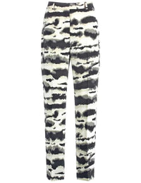 Thumbnail for Taifun Women's Flowing Wide Leg Pants Wideleg Patterned Regular Length Champagne Patterned 40 on Sale